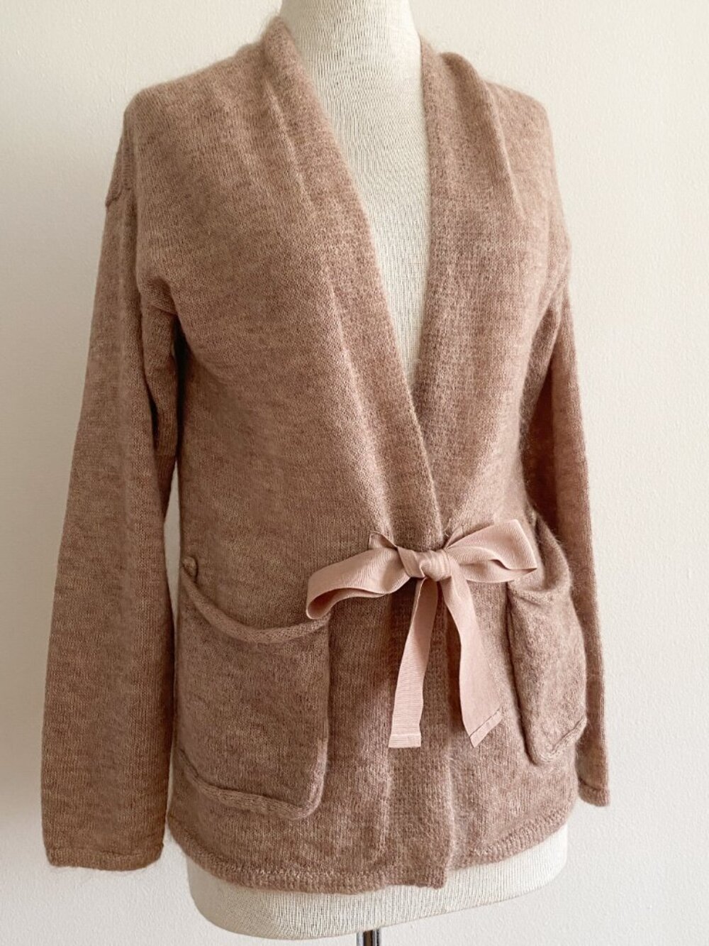 By Malene Birger Mohair Cardigan Sweater Ribbon Belt Small